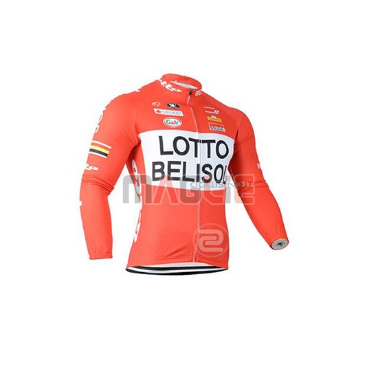 Maglia Lotto Soudal Manica Lunga 2019 Arancione Bianco